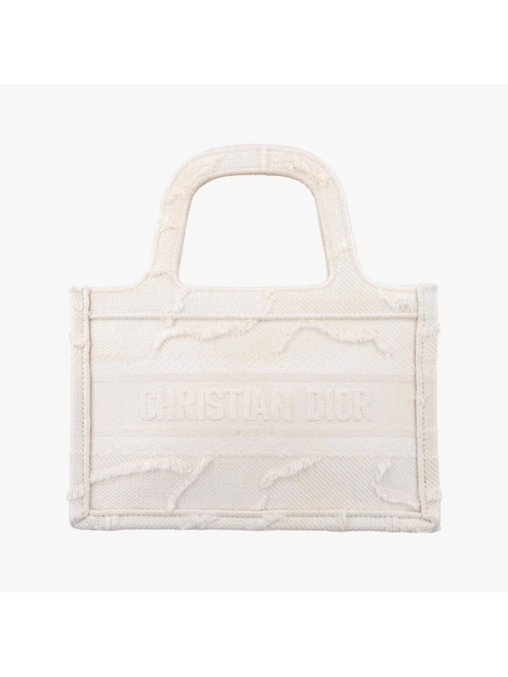 Dior Book Tote Bag Mini White Canvas